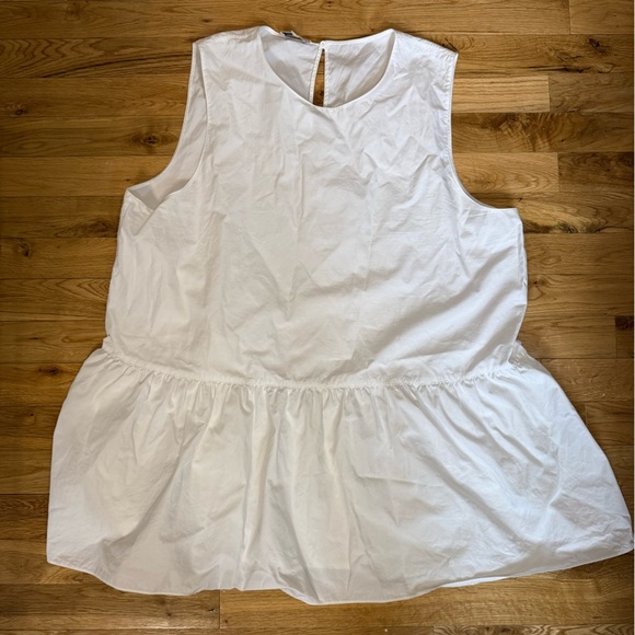 Lafayette 148 New York Tops - Lafayette 148 New York White Sleeveless Plepum